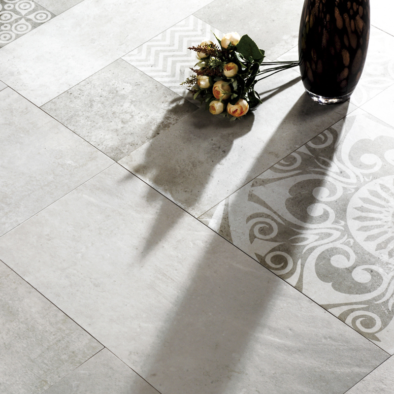 LONGFAVOR 60x60cm Ink-jet Cement Series Porcelain Tile RC66R0A03W Inkjet Cement Floor Tiles image14