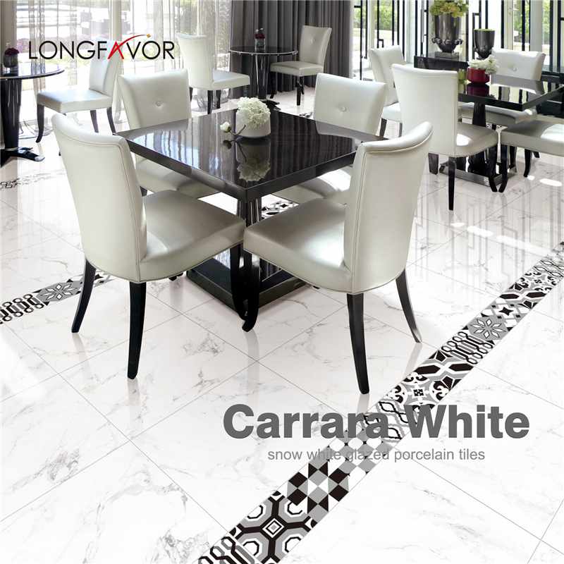 Carrara White Porcelain Floor Tiles