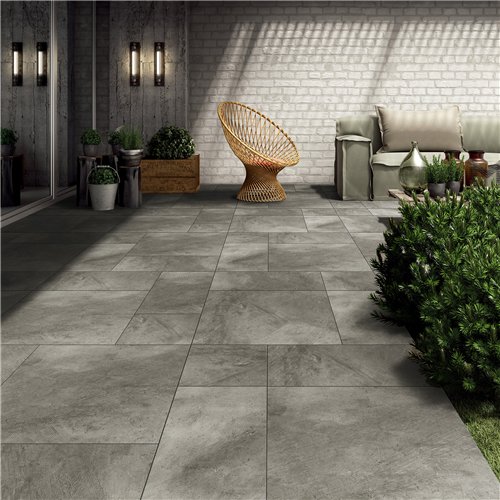 24''x24'' Dark Grey Outdoor Rough Cement Floor Tile Designs JC66R0E06