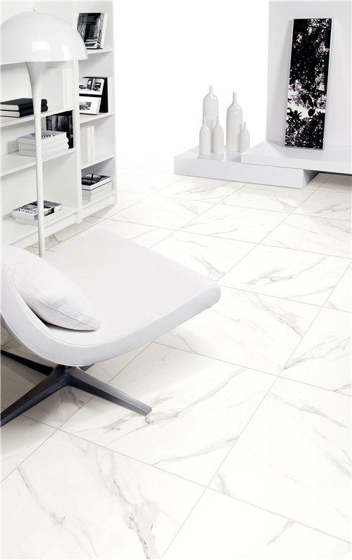 24''x24'' Glaze Bathroom And Kitchen Ceramic White Color Floor Tile JC66R0C02