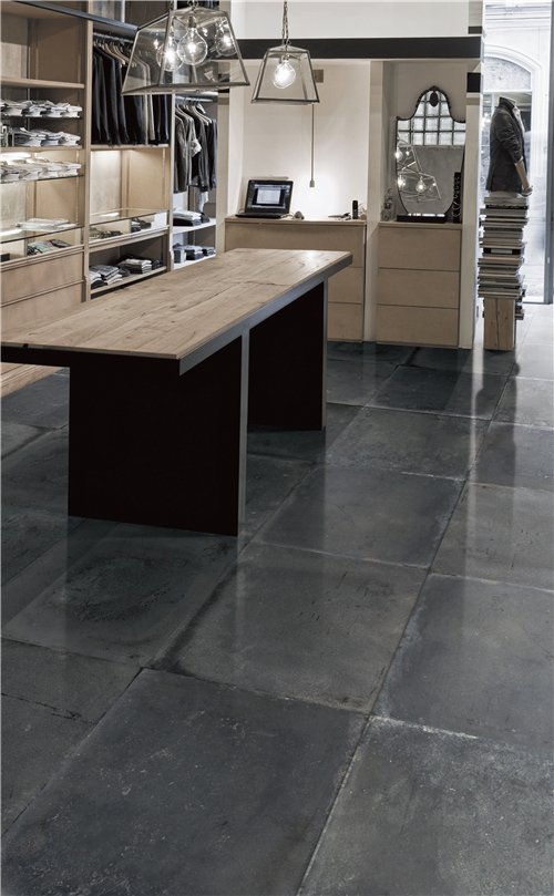 Professional Dark Grey Trendy Cement Floor Tile Rustic