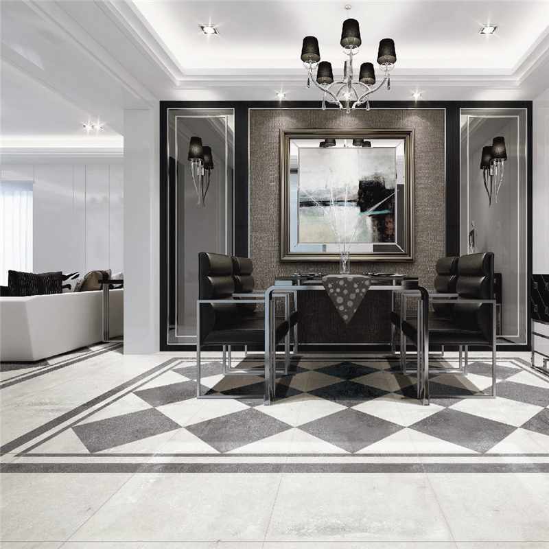 LONGFAVOR 60x60cm Light Grey Cement Look Porcelain Floor Tiles For Industrial Style Decoration JC66R0E10 Inkjet Cement Floor Tiles image6