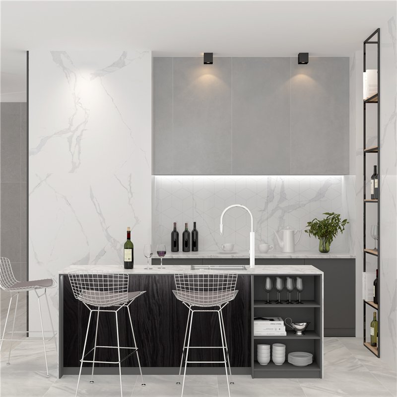 LONGFAVOR 2018 Popular Carrara Design Glazed Porcelain 60x120 tiles for floor FQ612G0A02 60X120CM Glazed Porcelain Floor Tile image5