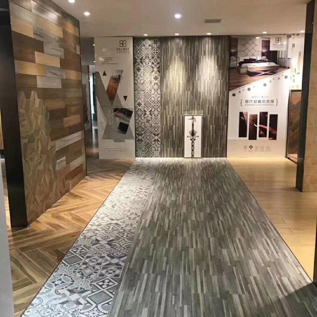 LONGFAVOR new design wood effect bathroom floor tiles wood Hotel