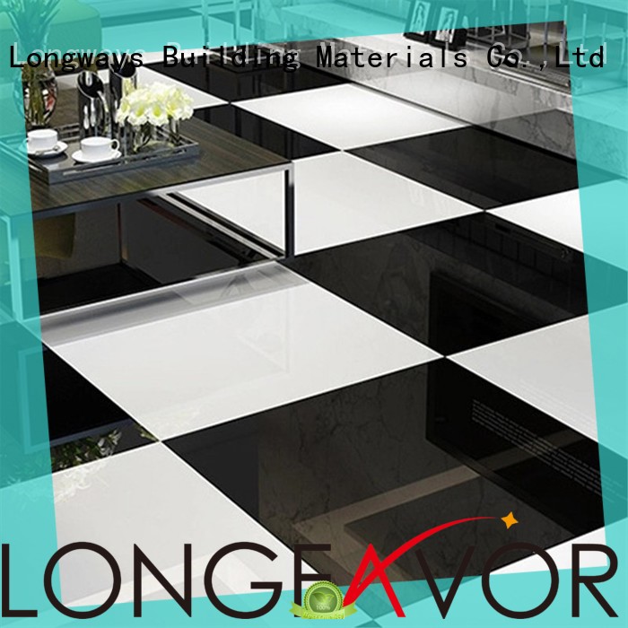 LONGFAVOR pure black polished stone tiles on-sale Shopping Mall