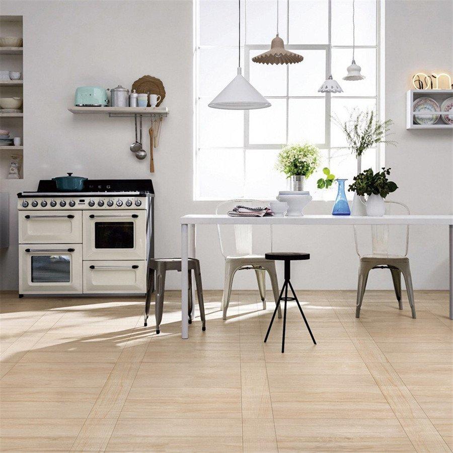 glossiness wooden style floor tiles coffe free sample Shopping Mall-1